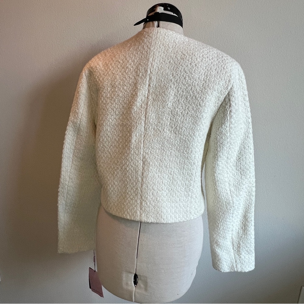 Avec Les Filles Ivory Cream Black Bow Cardigan Blazer NWT - Picture 13 of 16